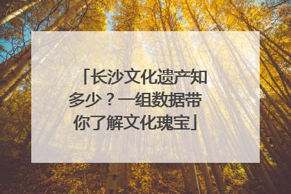 长沙文化遗产知多少？一组数据带你了解文化瑰宝