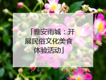 雅安雨城：开展民俗文化美食体验活动