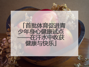 首批体育促进青少年身心健康试点——在汗水中收获健康与快乐