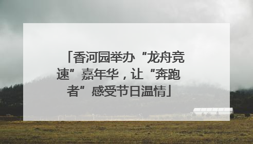 香河园举办“龙舟竞速”嘉年华，让“奔跑者”感受节日温情
