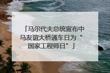 马尔代夫总统宣布中马友谊大桥通车日为“国家工程师日”