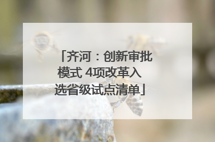 齐河:创新审批模式 4项改革入选省级试点清单