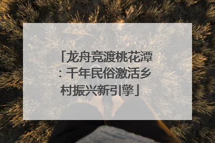 龙舟竞渡桃花潭：千年民俗激活乡村振兴新引擎