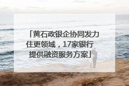 黄石政银企协同发力住更领域，17家银行提供融资服务方案