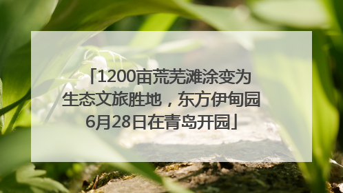 1200亩荒芜滩涂变为生态文旅胜地，东方伊甸园6月28日在青岛开园