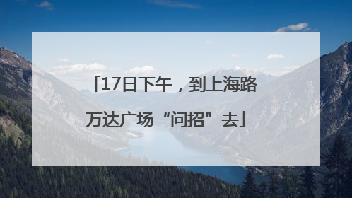 17日下午，到上海路万达广场“问招”去