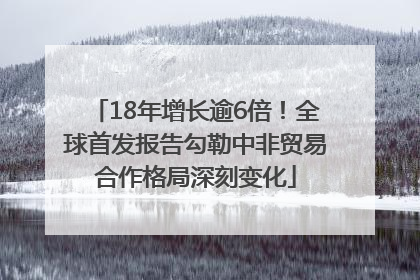 18年增长逾6倍！全球首发报告勾勒中非贸易合作格局深刻变化