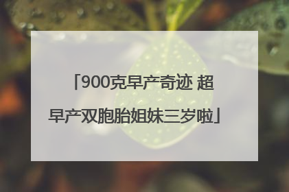 900克早产奇迹 超早产双胞胎姐妹三岁啦