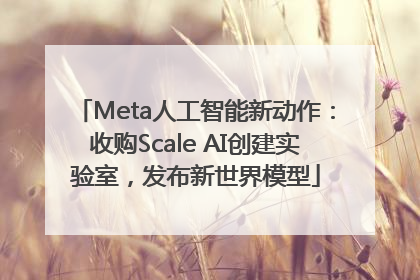 Meta人工智能新动作：收购Scale AI创建实验室，发布新世界模型